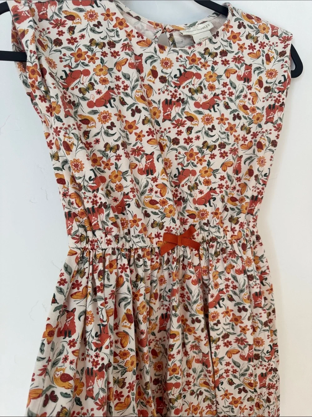 Cynthia Rowley Girls Fox Owl Floral Dress Novelty Woodland Cottagecore M 7/8